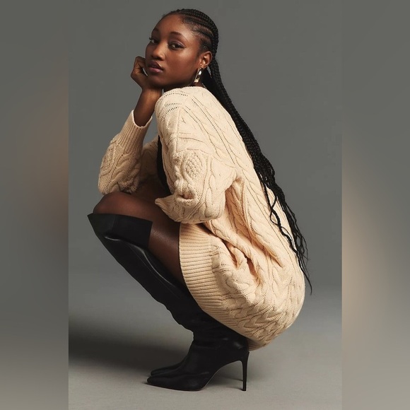 Anthropologie Dress Women’s Small Mare Mare Sweater Dress Cable Knit - Picture 11 of 12